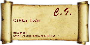 Cifka Iván névjegykártya