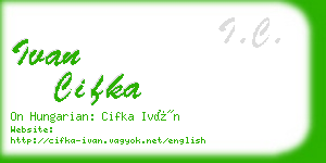 ivan cifka business card